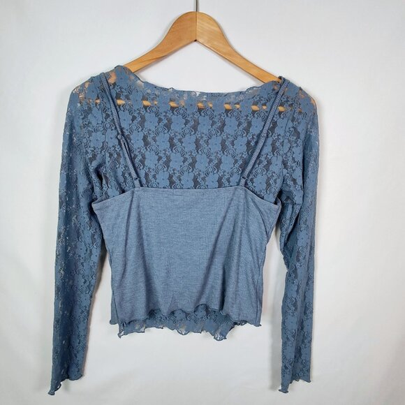 Rewind Women's Medium Long Sleeve Lace Blouse NWOT - Picture 2 of 8